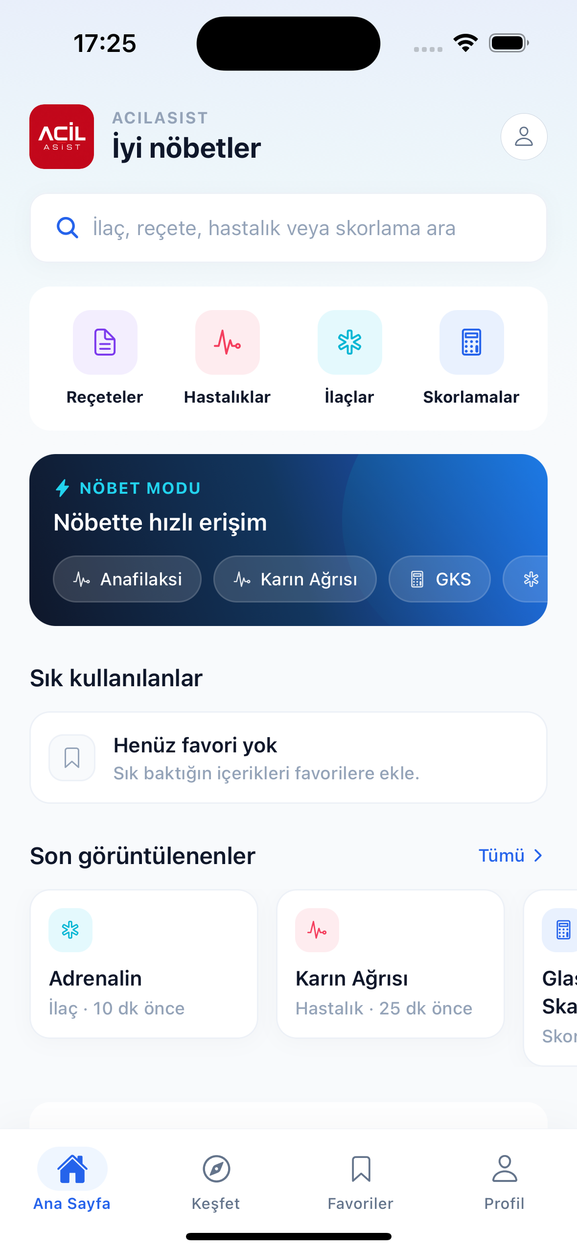 AcilAsist ana ekran görüntüsü